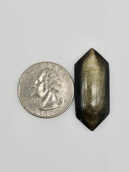 Golden Obsidian Long Diamond Cabochon