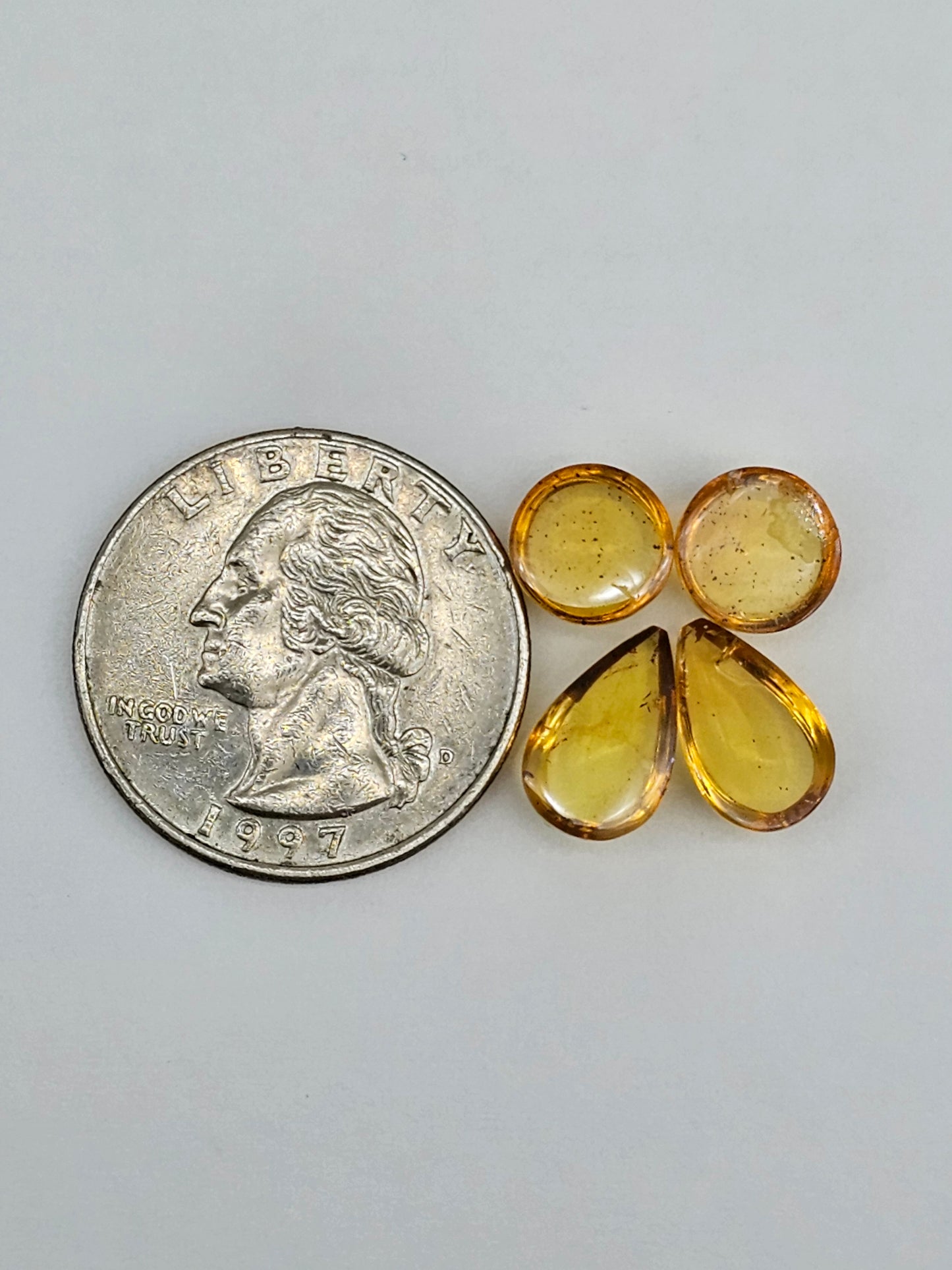 Amber authentic cabochon pair lot