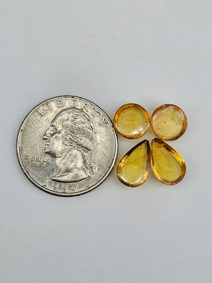 Amber authentic cabochon pair lot