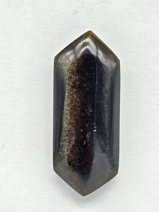 Gold Sheen Obsidian Long Diamond Cabochon | Natural Mexican Obsidian for Metalsmiths