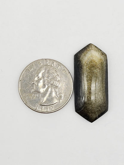Golden Obsidian Long Diamond Cabochon