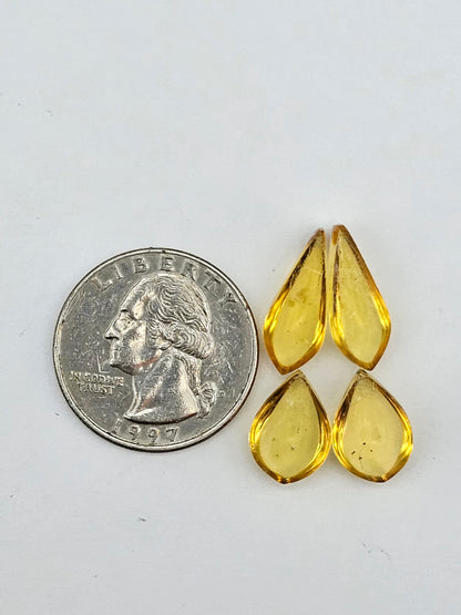Amber authentic cabochon pair lot
