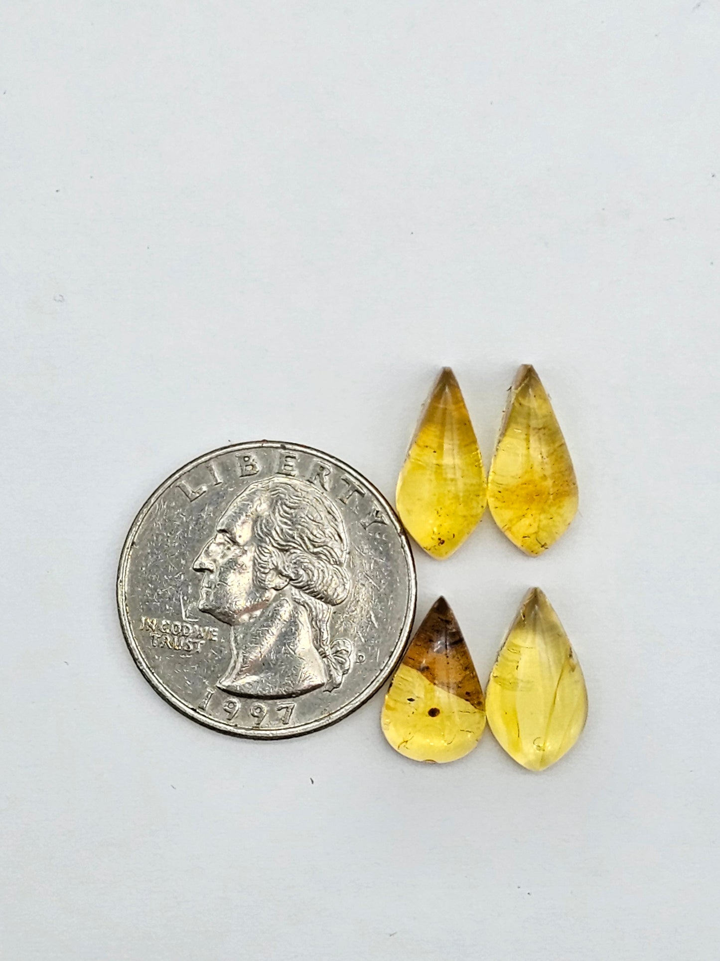 Amber authentic cabochon pair lot