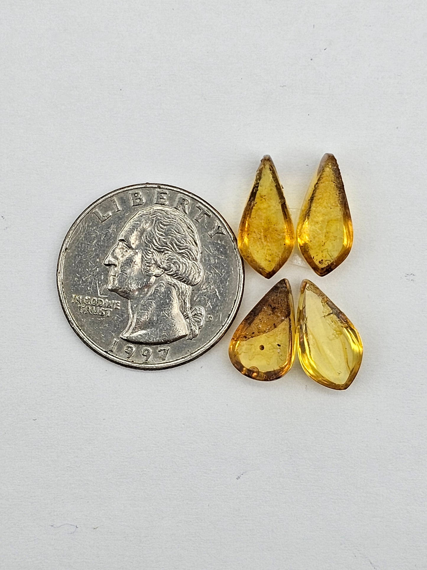 Amber authentic cabochon pair lot