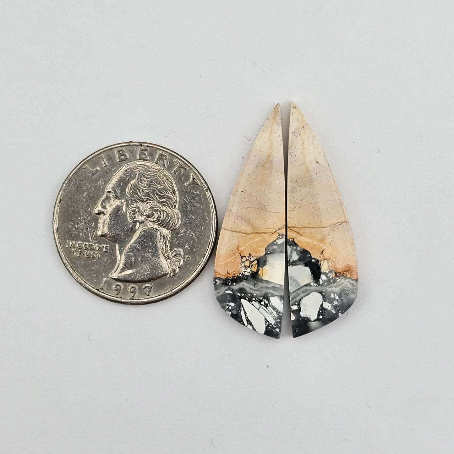 Maligano Jasper cabochon pair