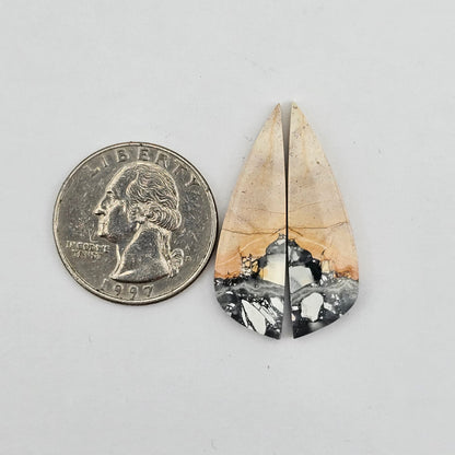 Maligano Jasper cabochon pair