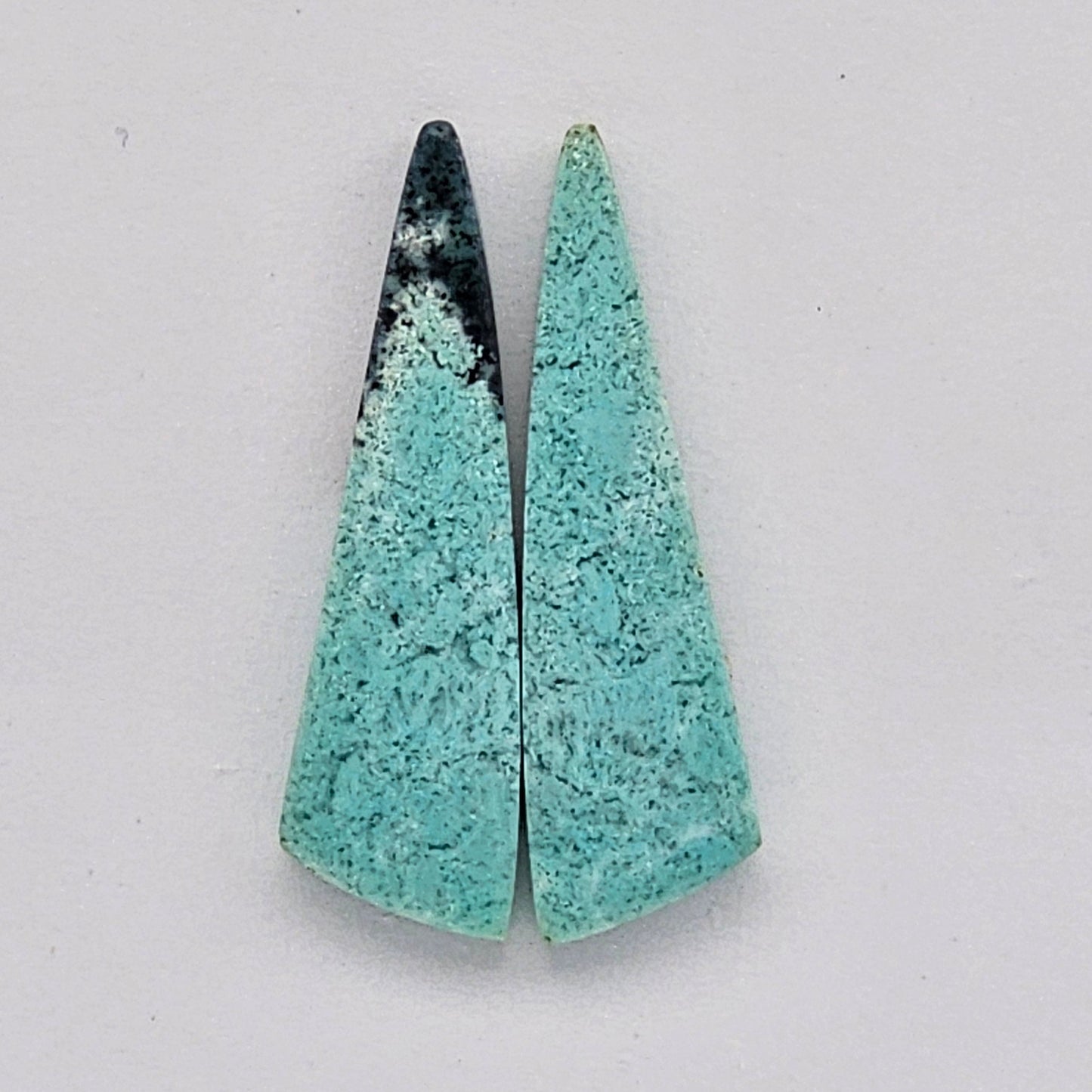 Chrysocolla Gemstone Cabochon Pair