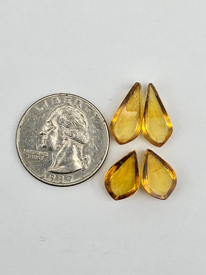 Amber authentic cabochon pair lot