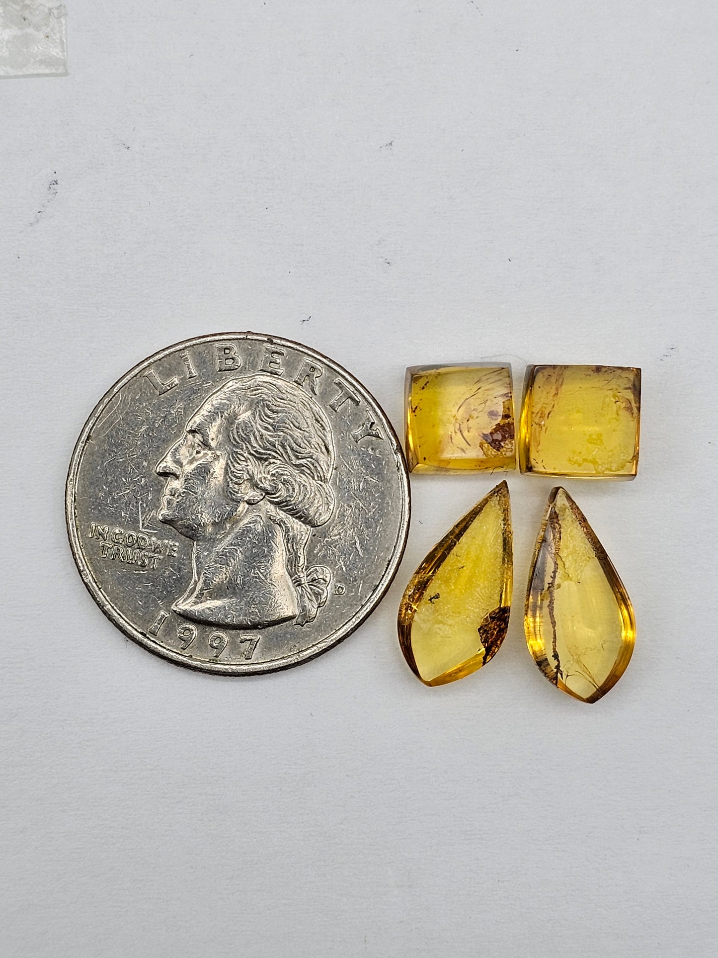 Amber authentic cabochon pair lot