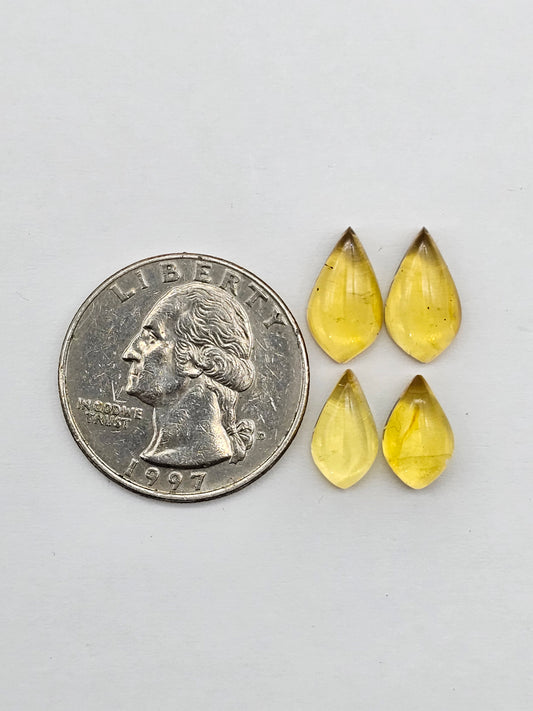 Amber authentic cabochon pair lot