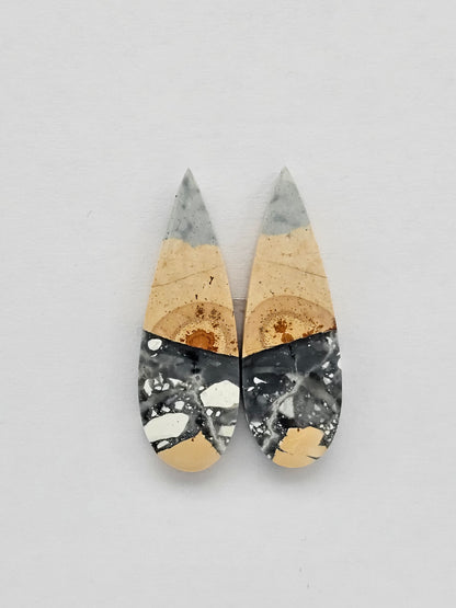 Maligano Jasper cabochon pair