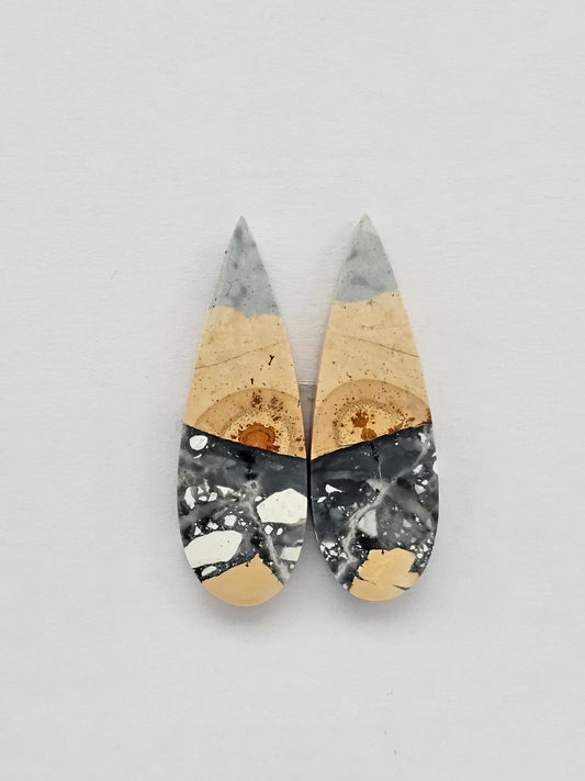 Maligano Jasper cabochon pair