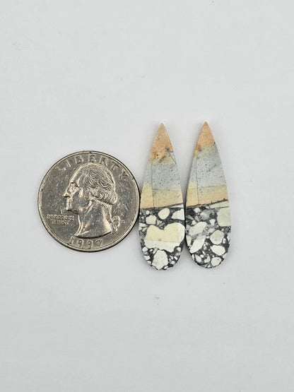 Maligano Jasper cabochon pair