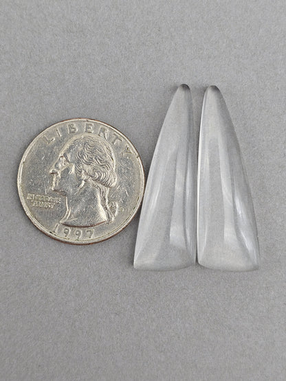 Quartz Geometric Cabochon Pair