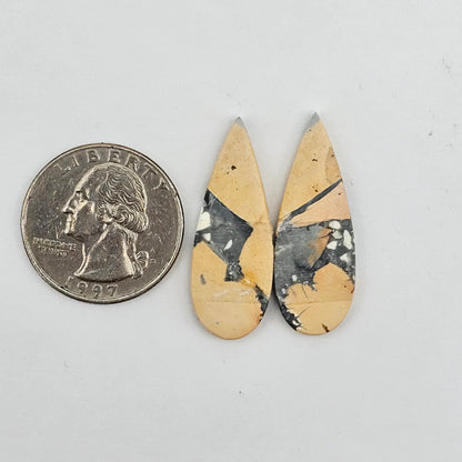 Maligano Jasper cabochon pair