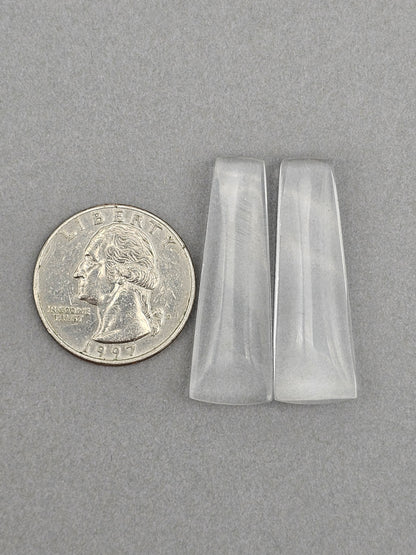 Quartz Geometric Cabochon Pair