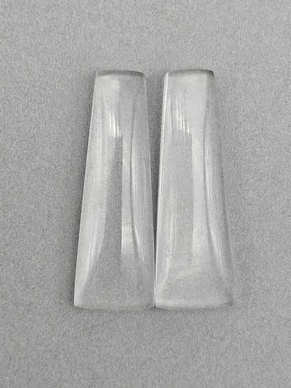 Quartz Geometric Cabochon Pair