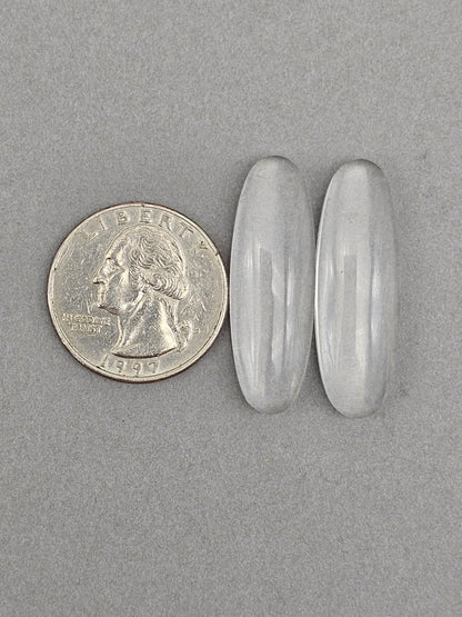 Quartz Geometric Cabochon Pair