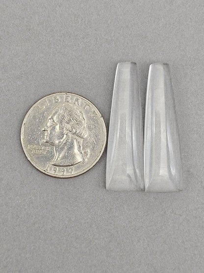 Quartz Geometric Cabochon Pair