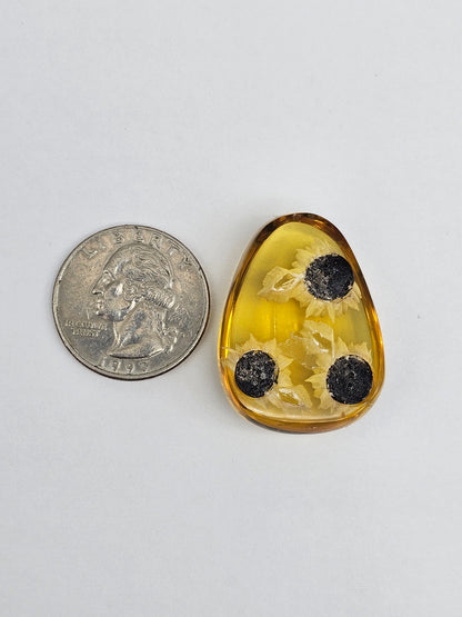 Amber authentic intaglio cabochon large