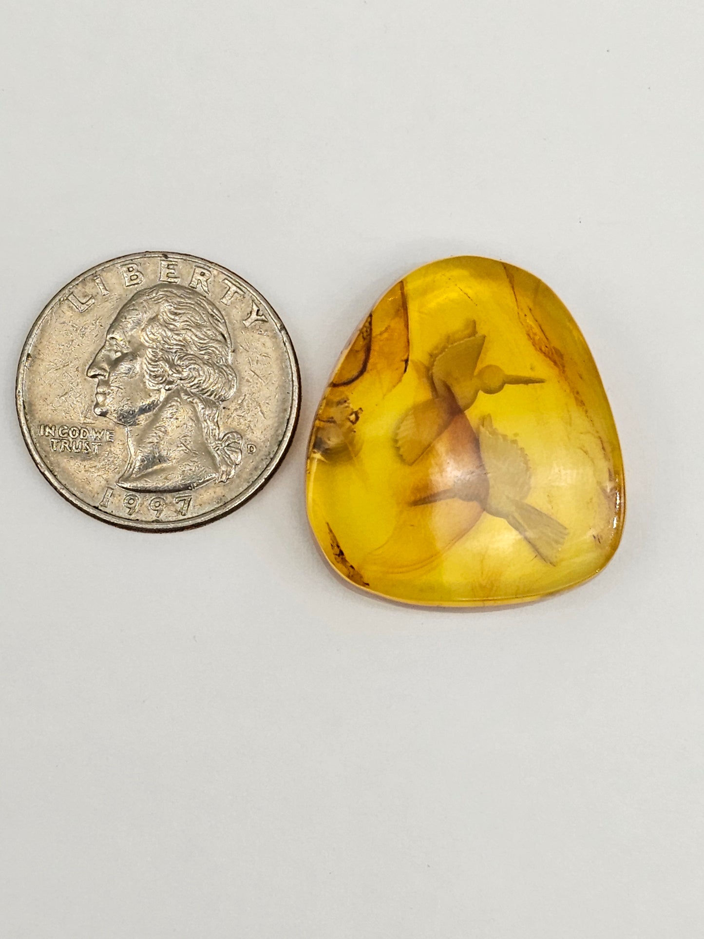 Amber authentic intaglio cabochon large