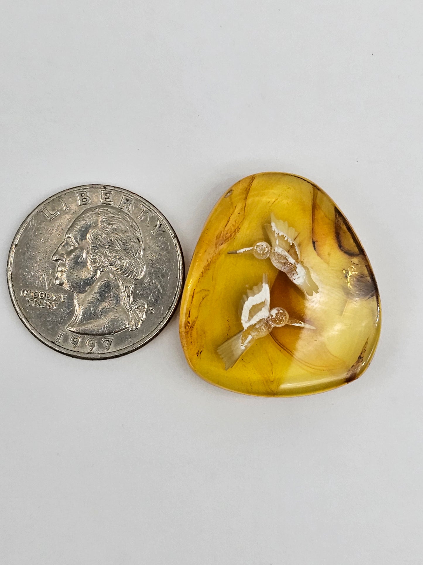 Amber authentic intaglio cabochon large