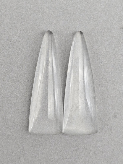 Quartz Geometric Cabochon Pair