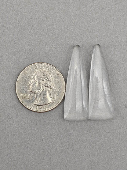 Quartz Geometric Cabochon Pair
