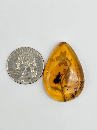 Amber authentic intaglio cabochon large