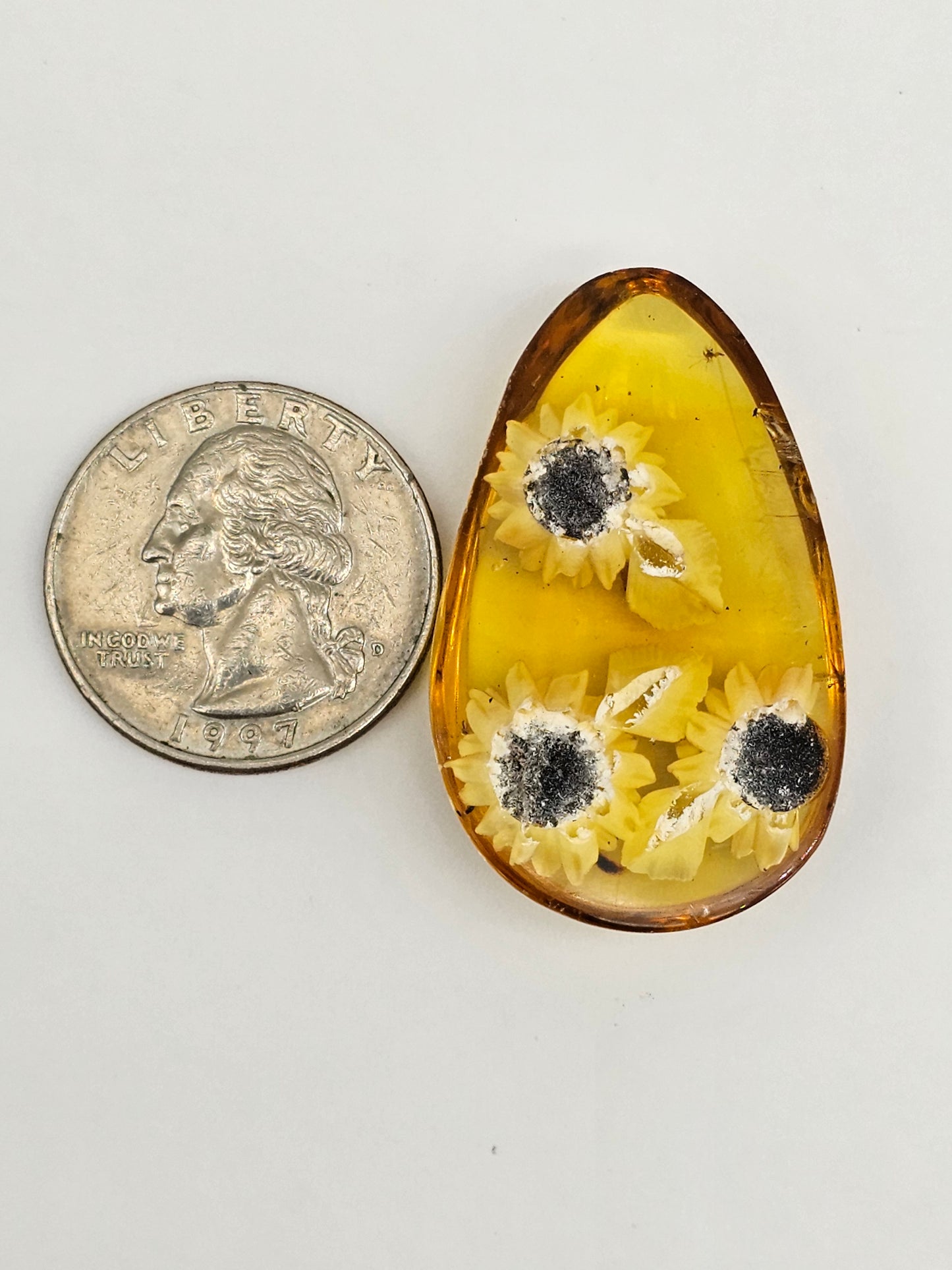 Amber authentic intaglio cabochon large