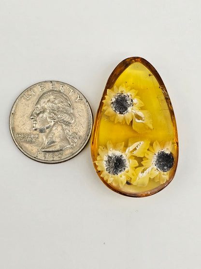 Amber authentic intaglio cabochon large
