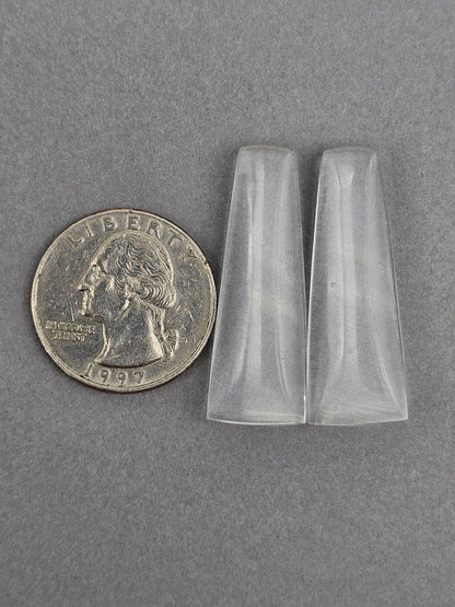 Quartz Geometric Cabochon Pair