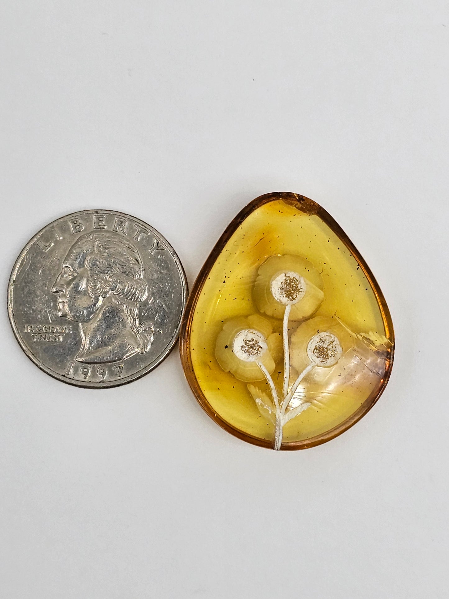 Amber authentic intaglio cabochon large