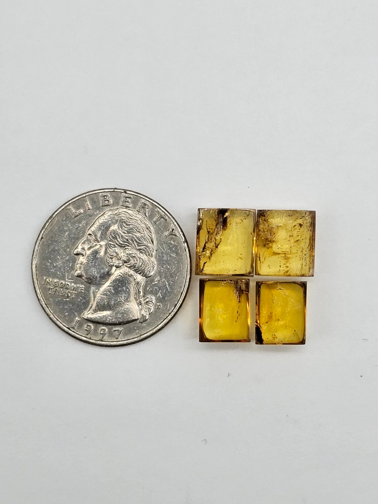 Amber authentic cabochon pair lot