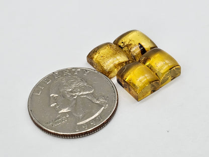Amber authentic cabochon pair lot