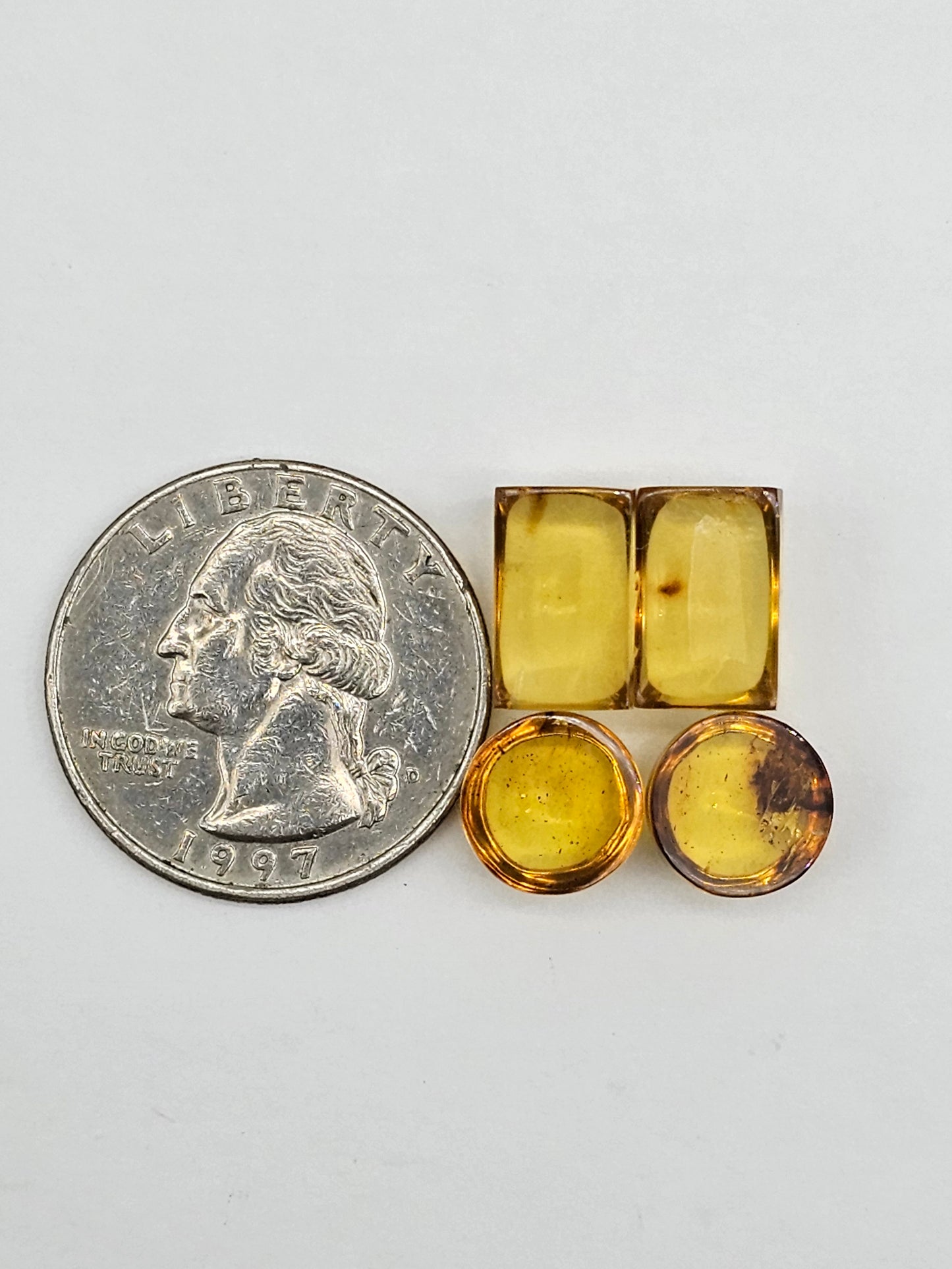 Amber authentic cabochon pair lot