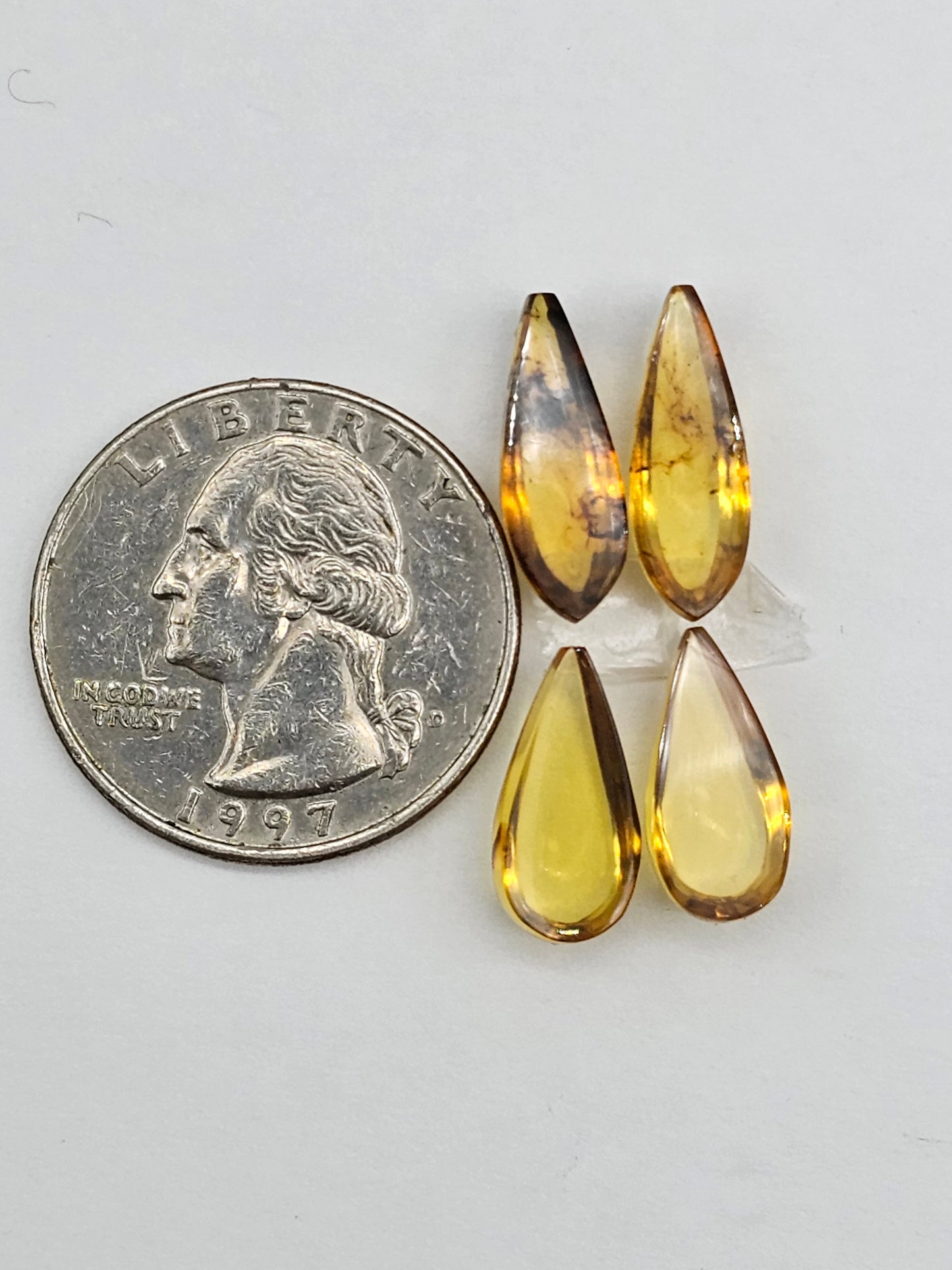 Amber authentic cabochon pair lot