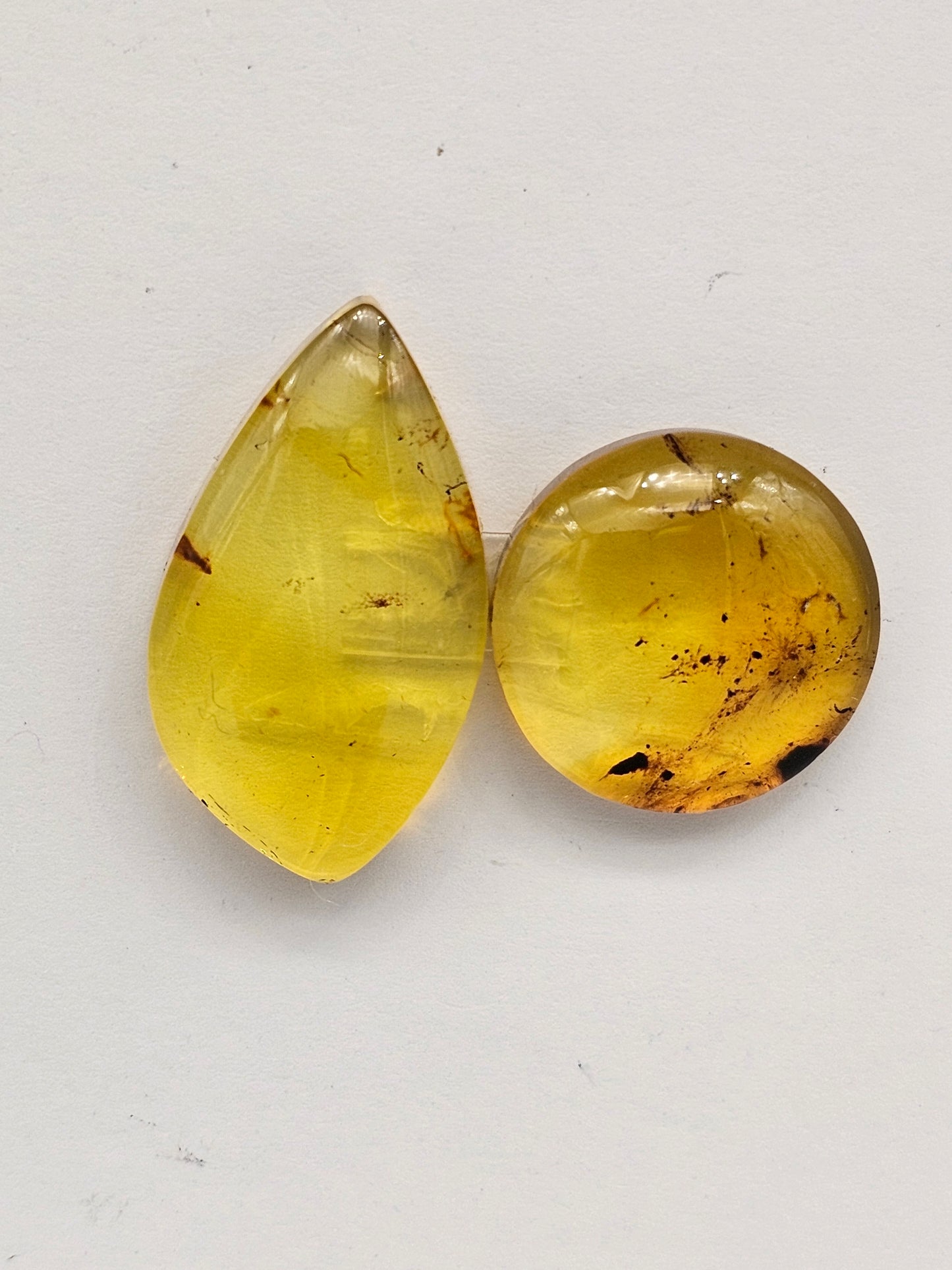 Amber authentic cabochon set large