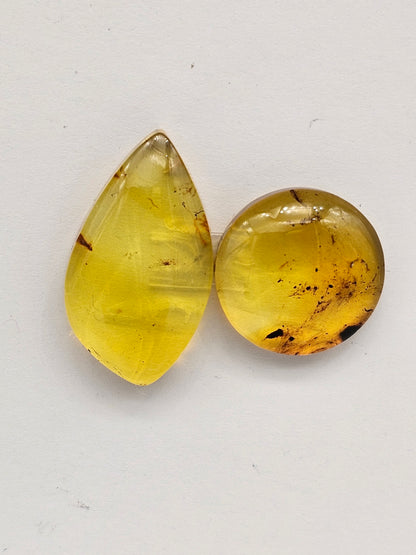 Amber authentic cabochon set large