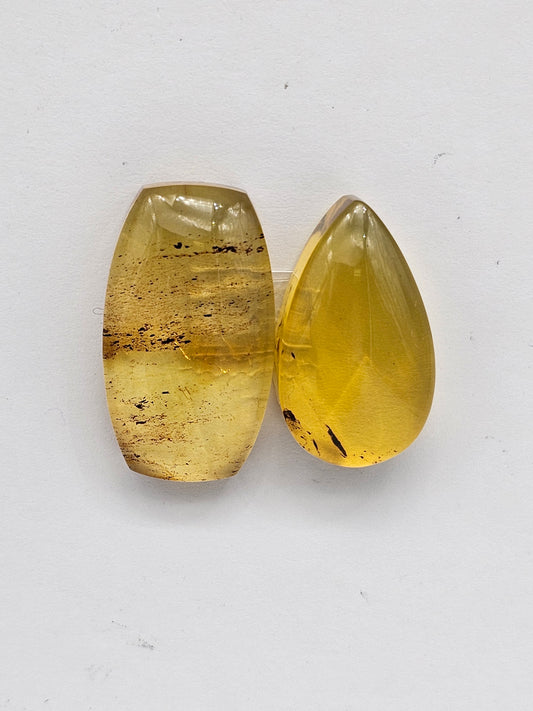 Amber authentic cabochon set large
