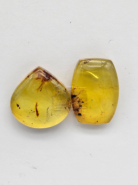 Amber authentic cabochon set large