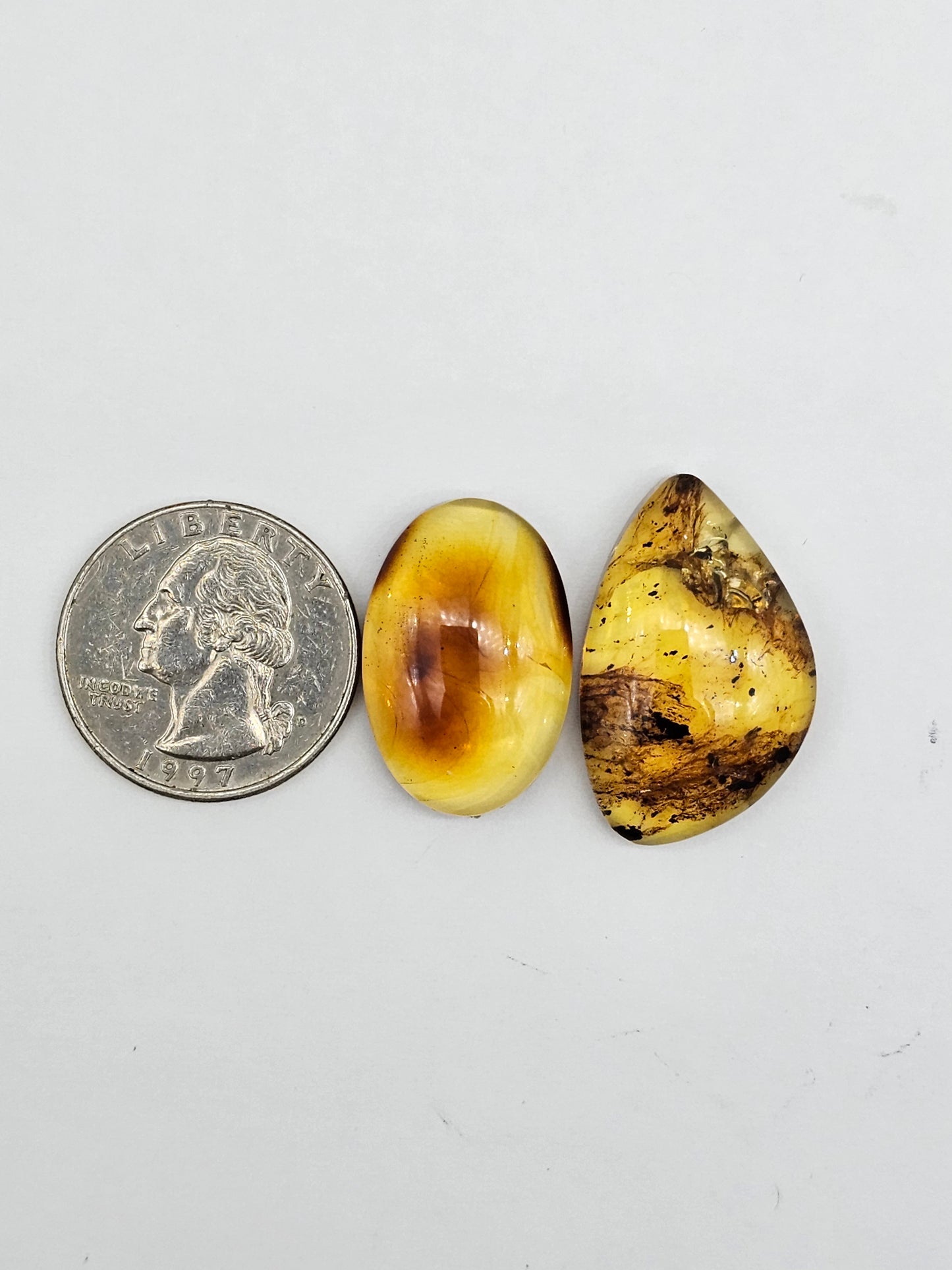Amber authentic cabochon set large