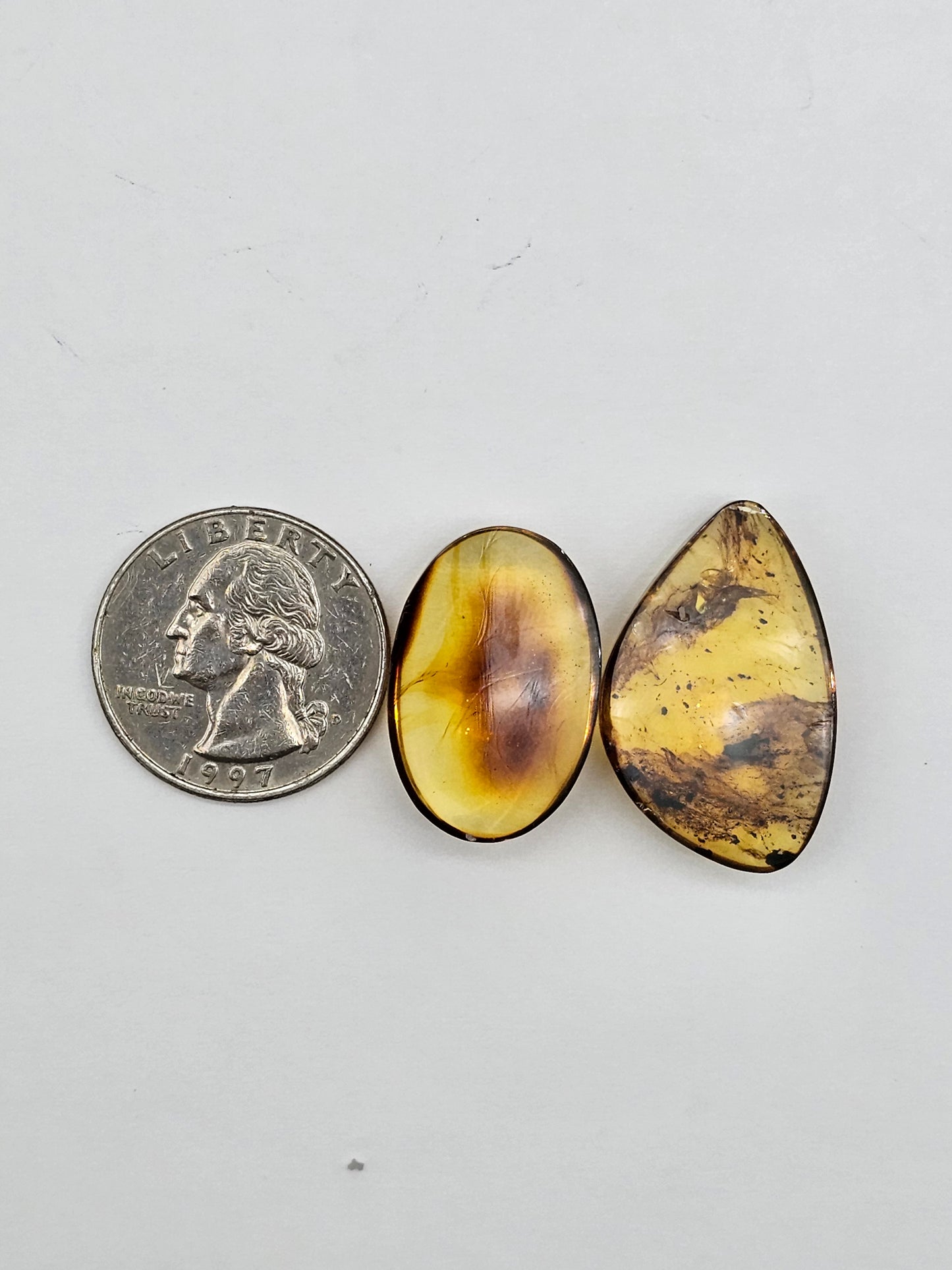 Amber authentic cabochon set large
