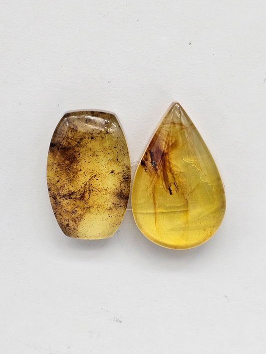 Amber authentic cabochon set large