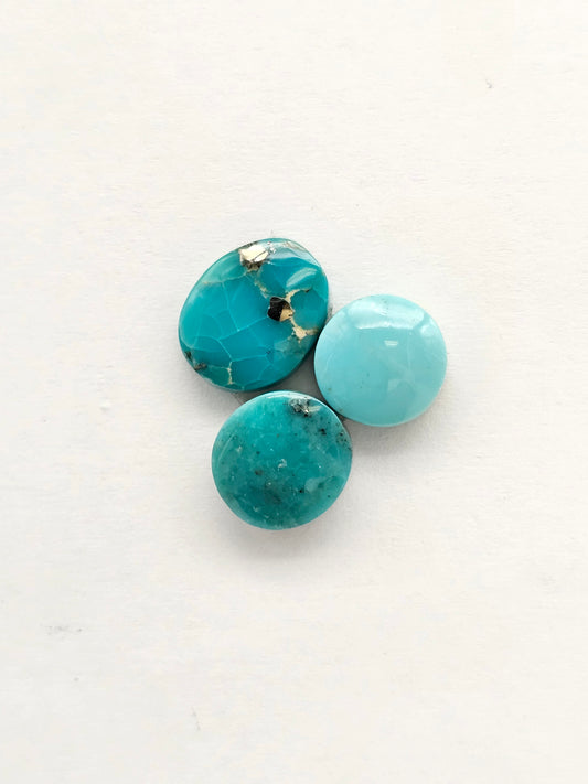 Mexican Turquoise Lot with Pyrite Cabochon | Artisan Cut Gemstone
