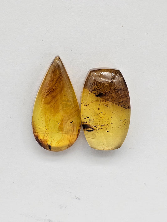 Amber authentic cabochon set large