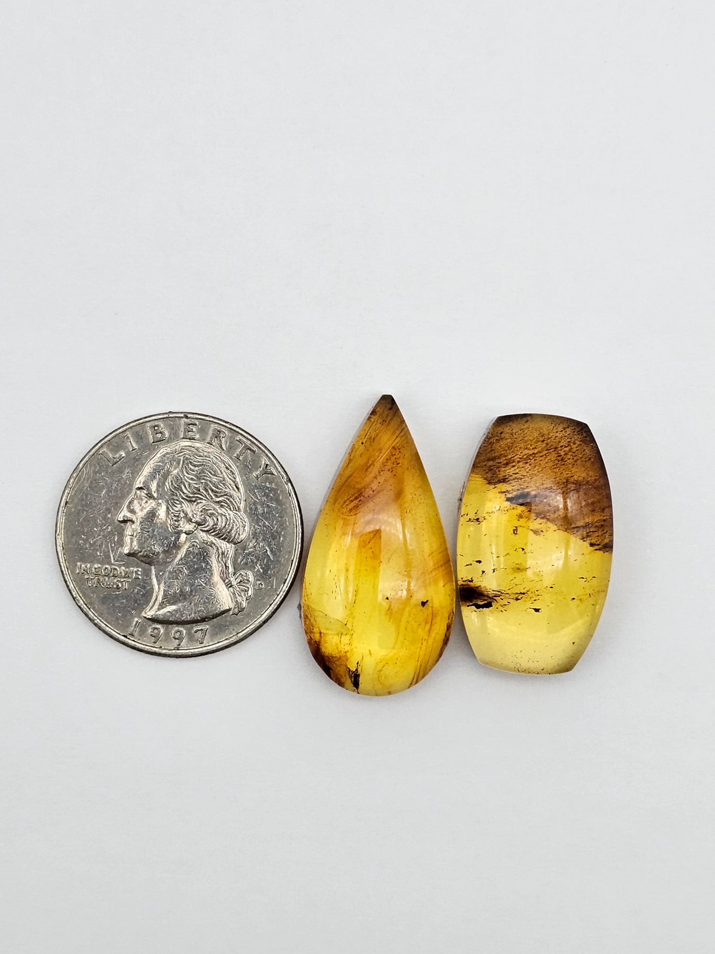Amber authentic cabochon set large