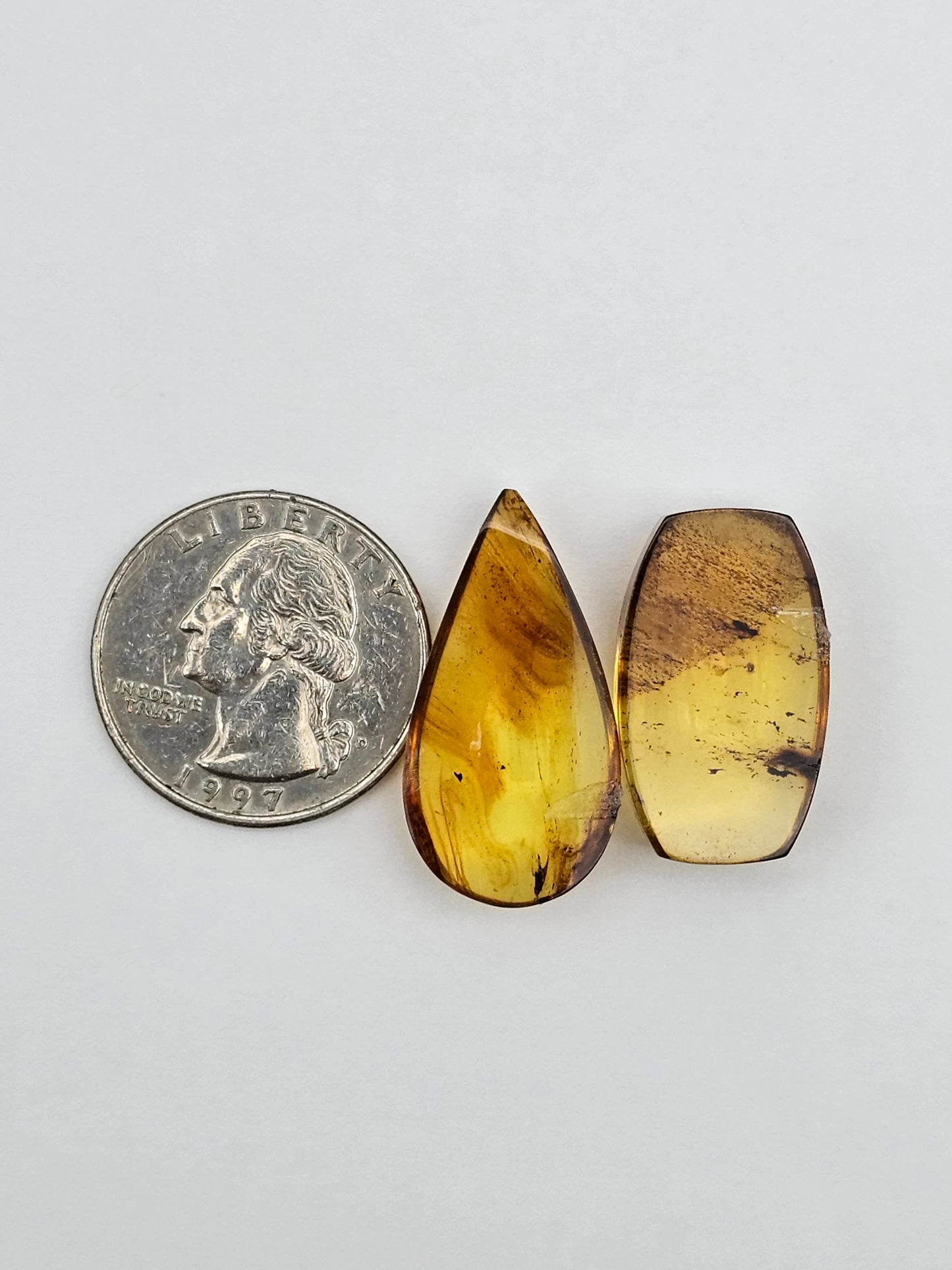 Amber authentic cabochon set large