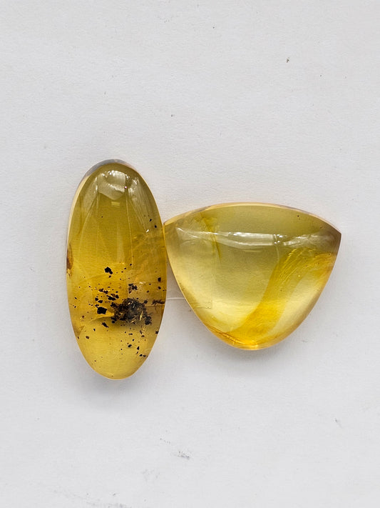 Amber authentic cabochon set large