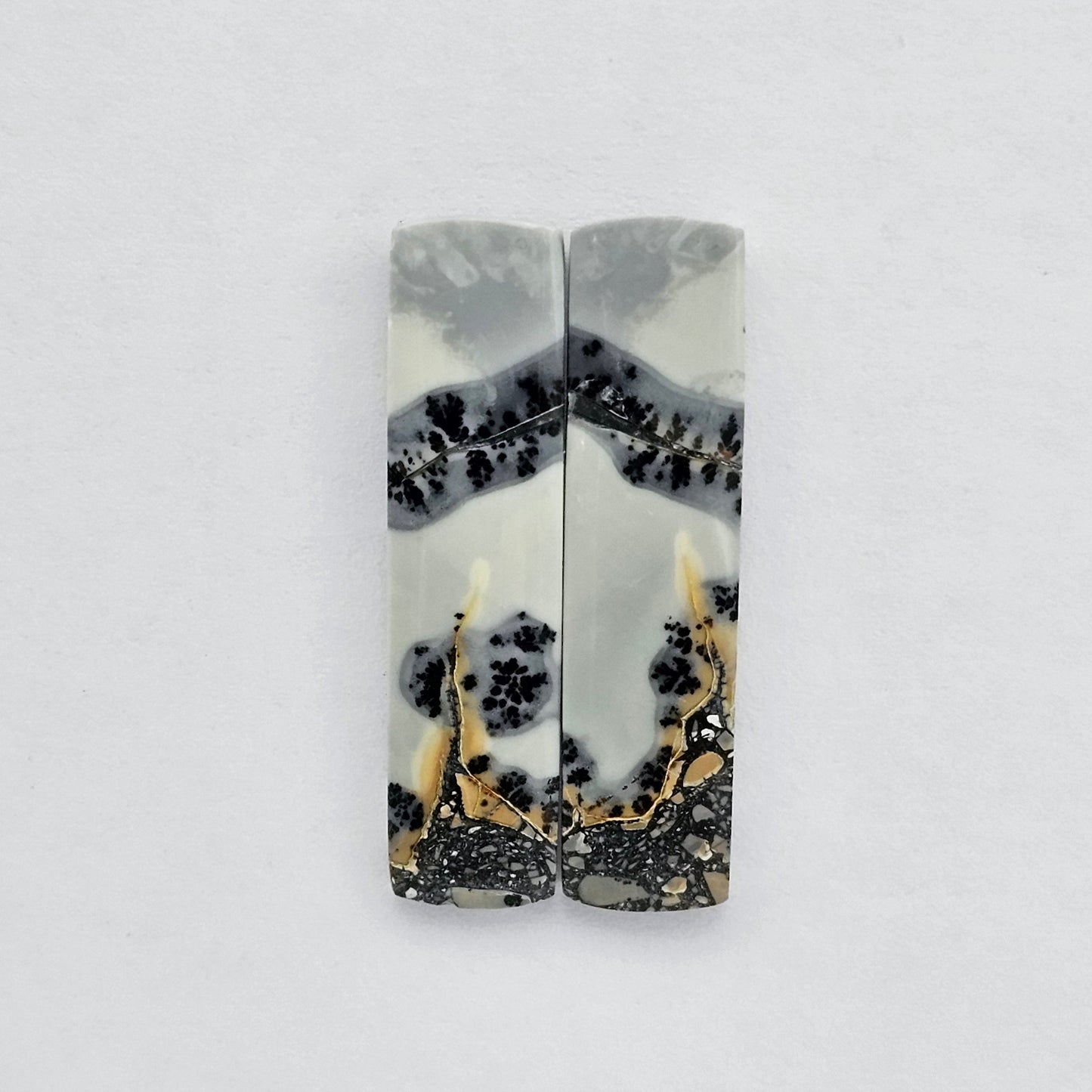 Maligano Jasper cabochon pair